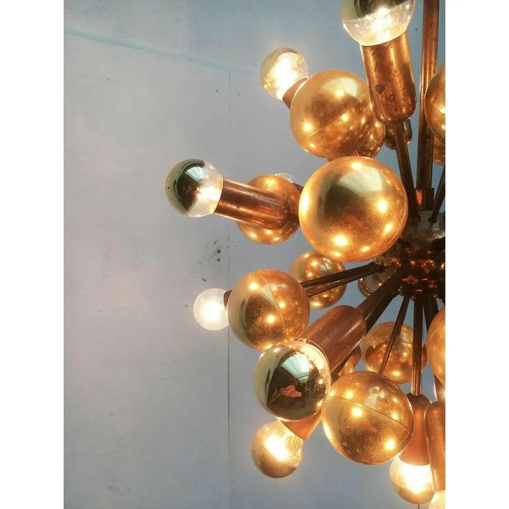 Mid-Century German Brass Atomic Ceiling Pendant Lamp by Dorothee Becker, 1970s For Sale 2