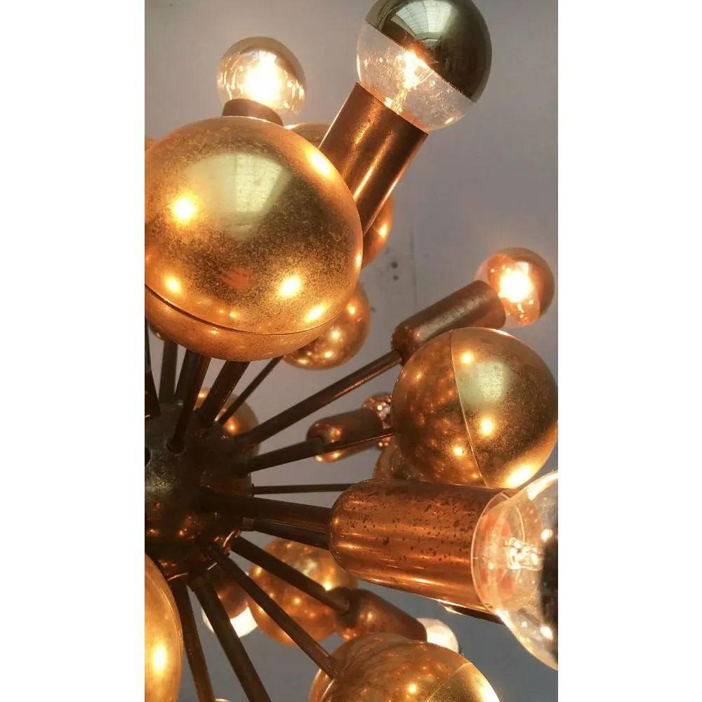 Mid-Century German Brass Atomic Ceiling Pendant Lamp by Dorothee Becker, 1970s For Sale 3