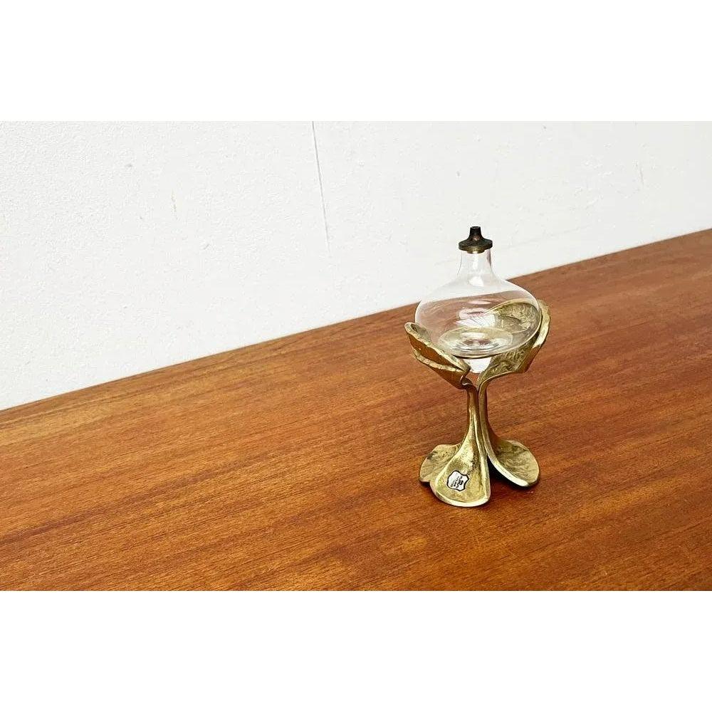 Mid-Century German Bronze Ornamental Oil Lamp from Gilde, 1960s, in Very Good conditions. Designed 1960 to 1969 This piece has an attribution mark, It is completely authentic for any authenticity issues arising from misattribution, Up to 250V