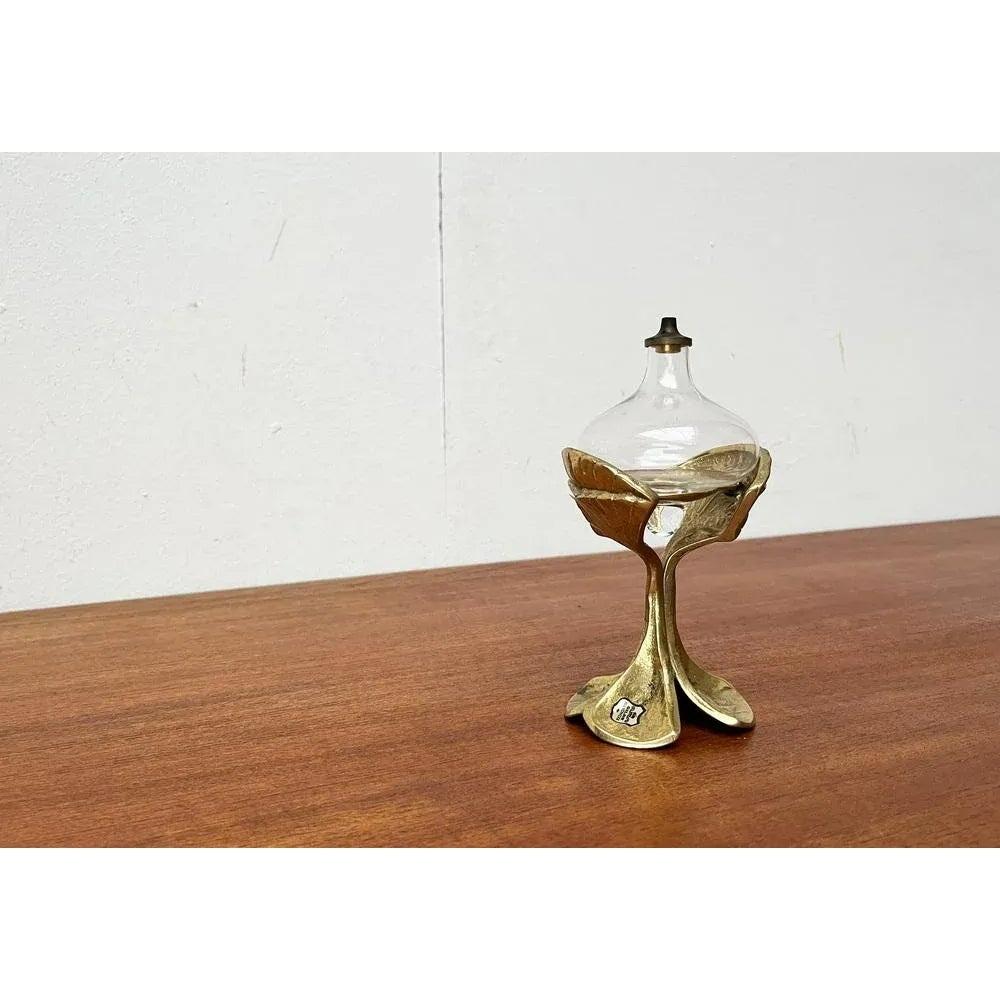 Mid-Century German Bronze Ornamental Oil Lamp from Gilde, 1960s In Good Condition For Sale In Hamburg, DE