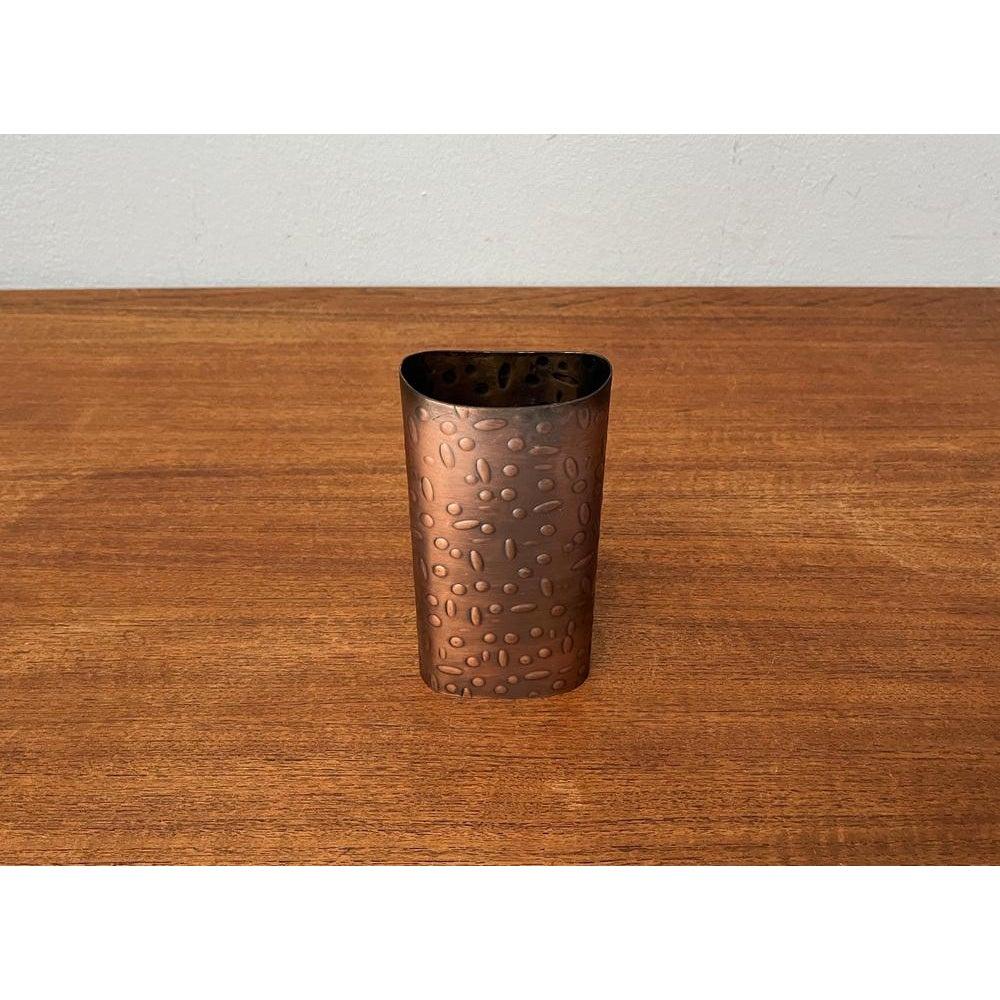 Metal Mid-Century German Brutalist Copper Vase from Mussbach, 1960s For Sale
