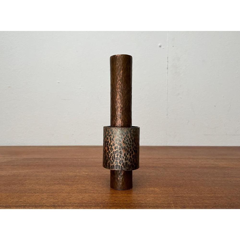 Deutsche brutalistische Kupfervase oder Kerzenständer aus der Jahrhundertmitte, 1960er Jahre im Angebot 6