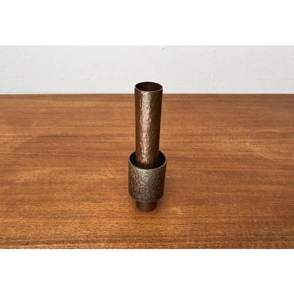 Deutsche brutalistische Kupfervase oder Kerzenständer aus der Jahrhundertmitte, 1960er Jahre (20. Jahrhundert) im Angebot