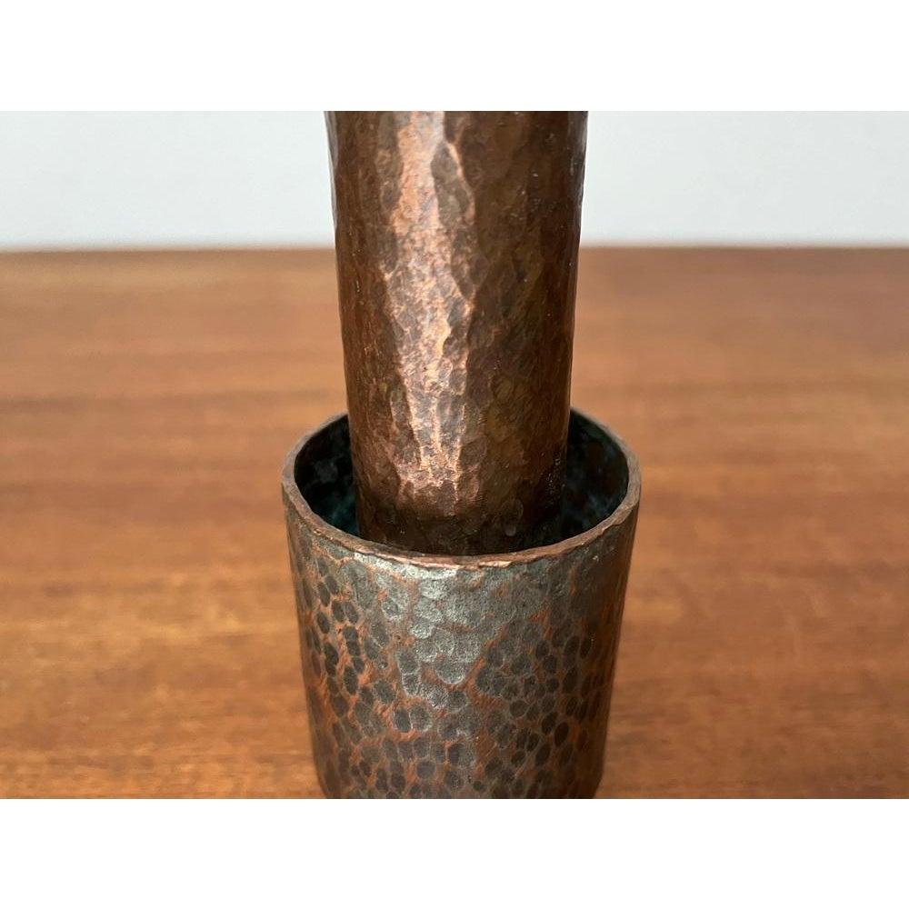 Deutsche brutalistische Kupfervase oder Kerzenständer aus der Jahrhundertmitte, 1960er Jahre im Angebot 2