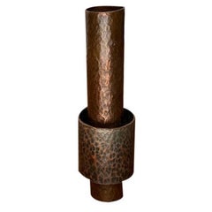 Mid-Century German Brutalist Copper Vase or Candleholder, 1960s
