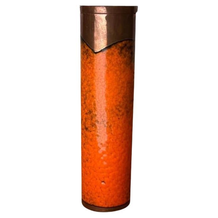 Mid-Century German Brutalist Fat Lava Copper Vase, 1960s