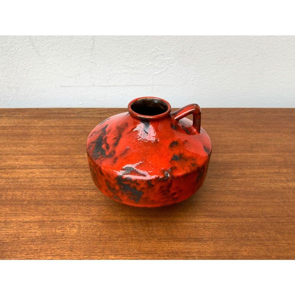 Deutsche brutalistische fette Lava-Keramik Ufo-Vase, 1960er Jahre im Angebot 4