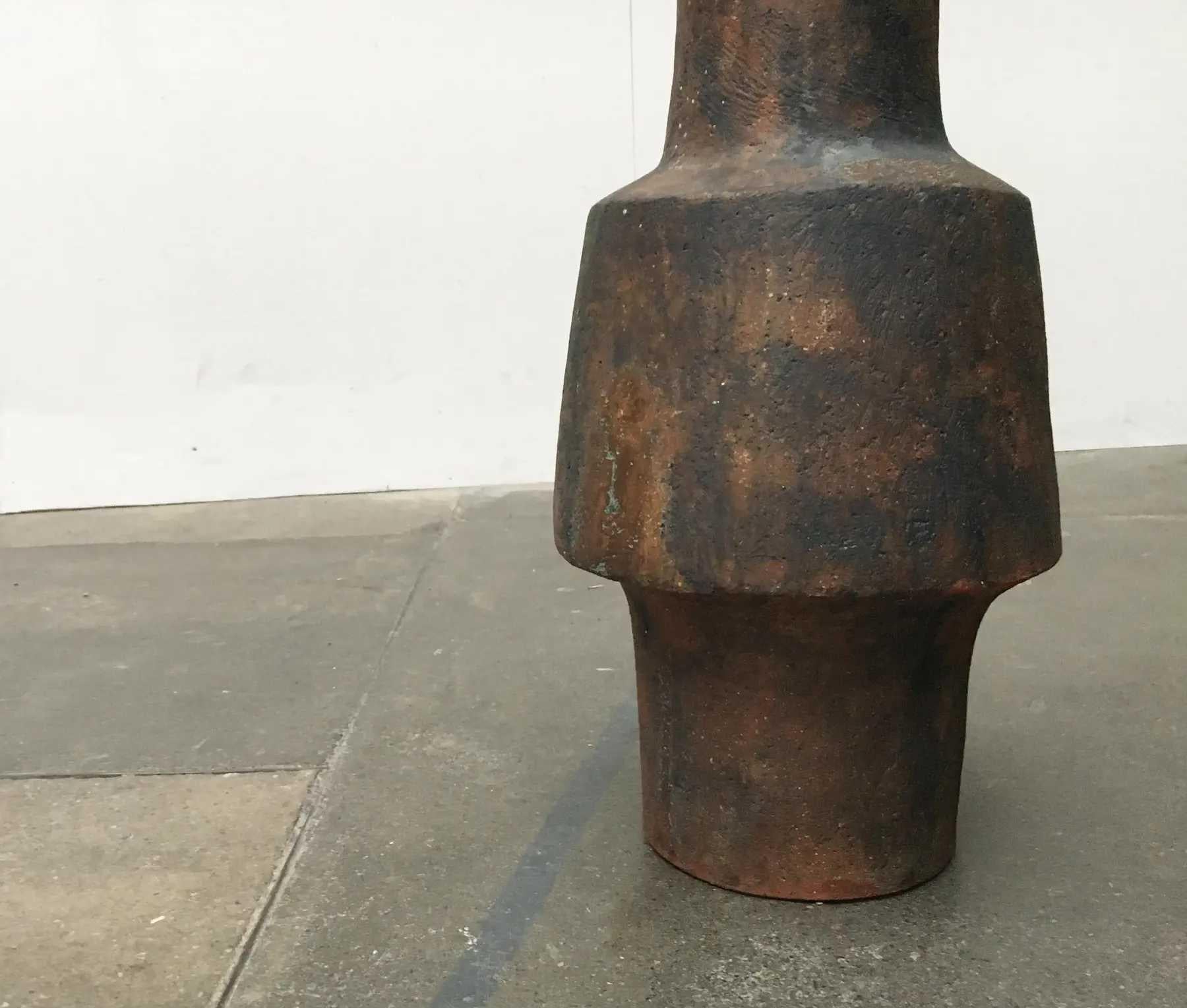 Mid-Century German Brutalist Studio Pottery Floor Vase by Gerhard Liebenthron For Sale 7
