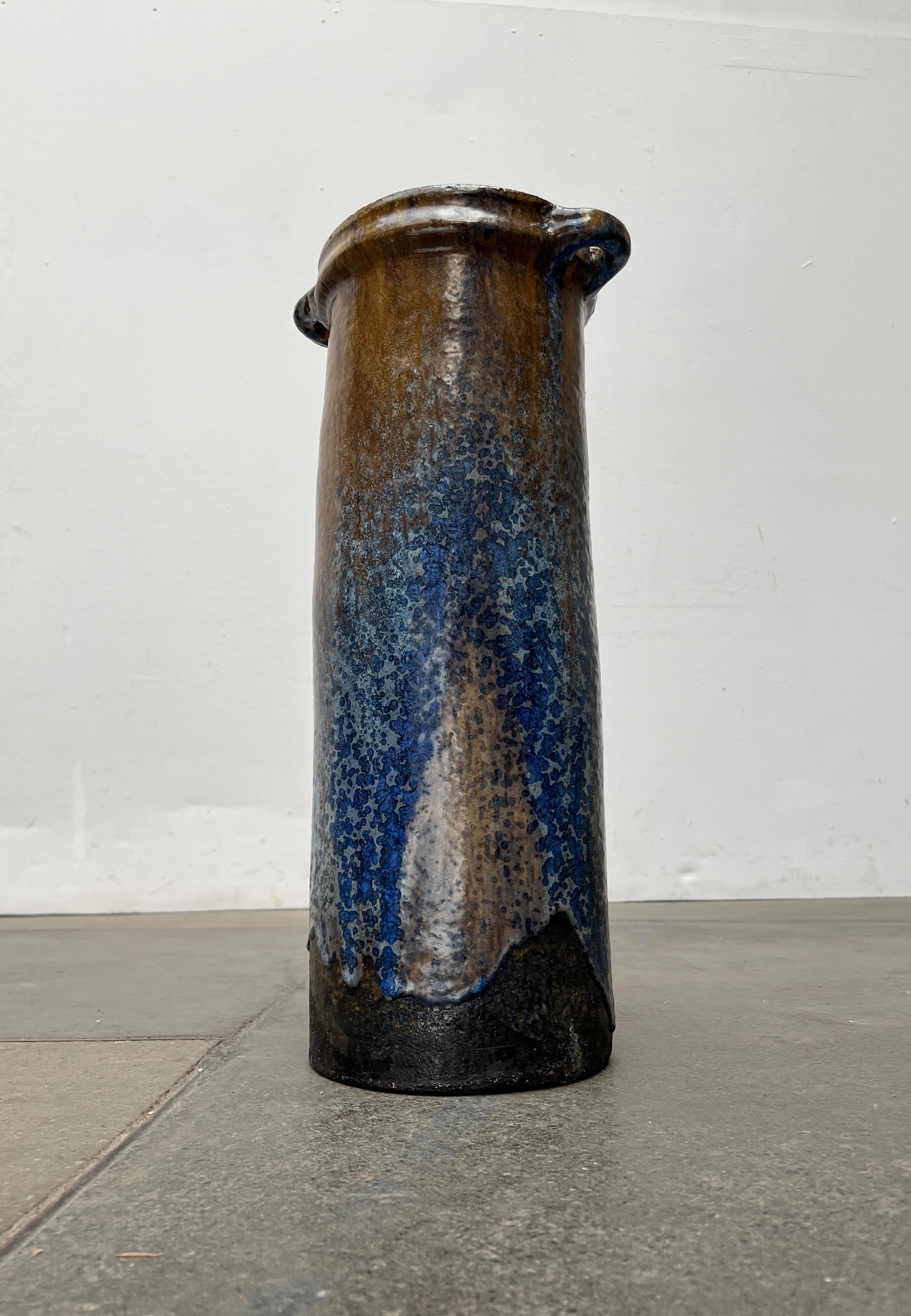 Mid-Century German Brutalist Studio Pottery Floor Vase by Gerhard Liebenthron For Sale 7