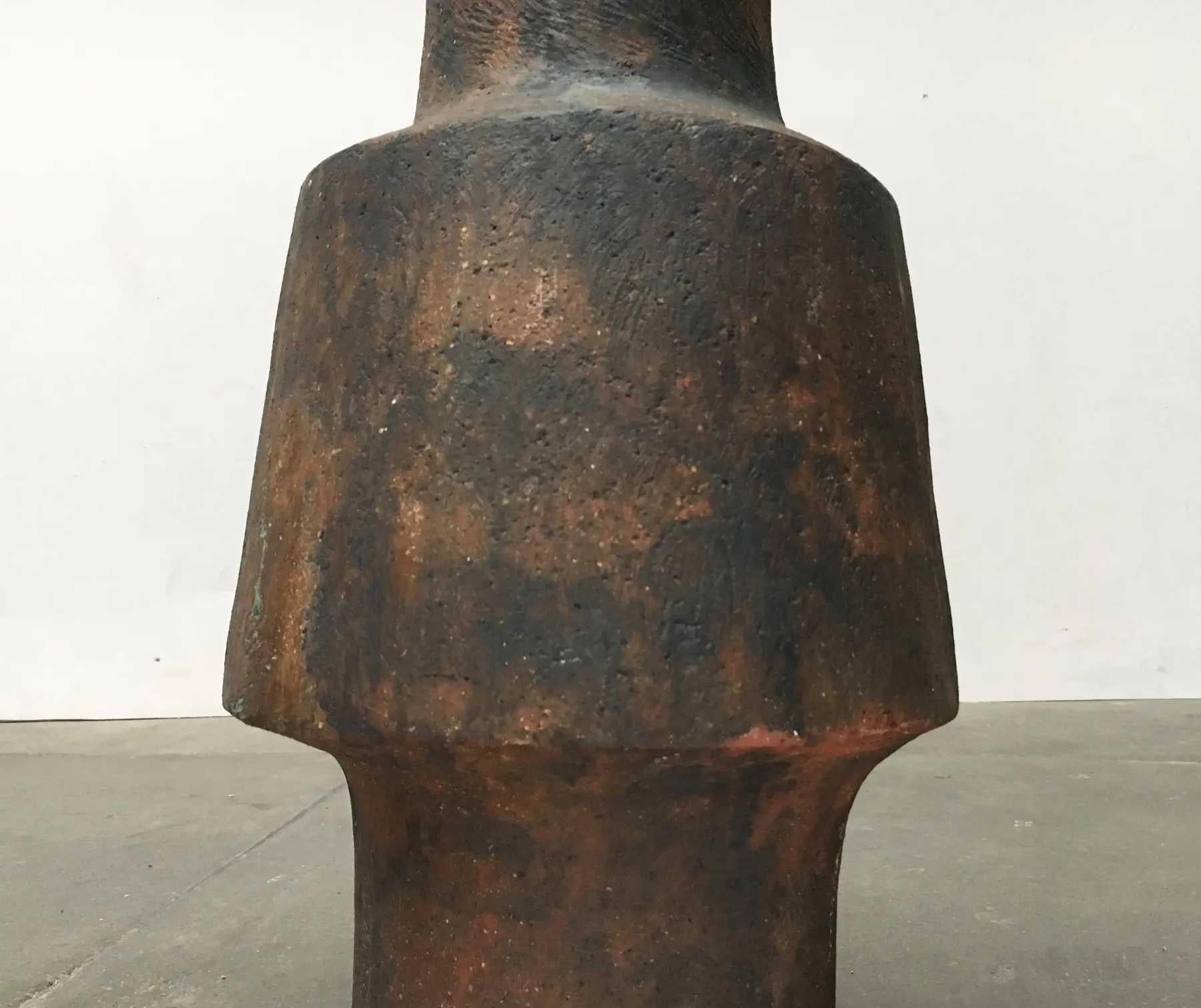 Mid-20th Century Mid-Century German Brutalist Studio Pottery Floor Vase by Gerhard Liebenthron For Sale