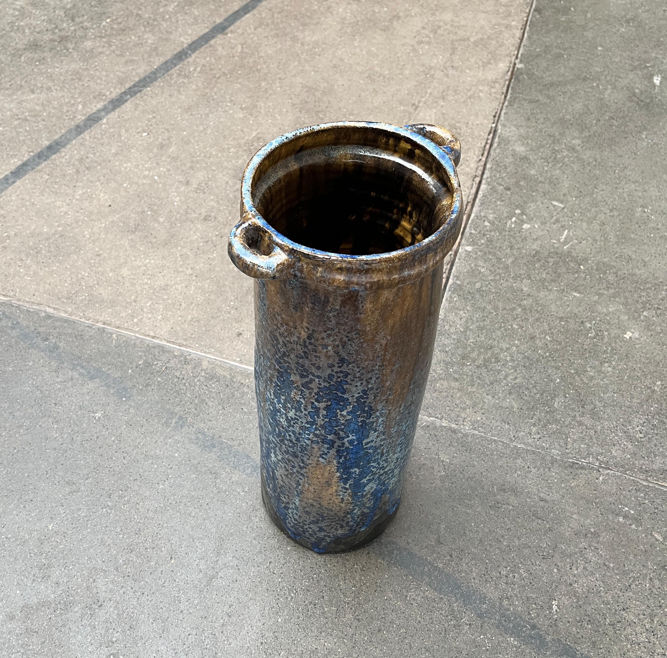 Mid-20th Century Mid-Century German Brutalist Studio Pottery Floor Vase by Gerhard Liebenthron For Sale