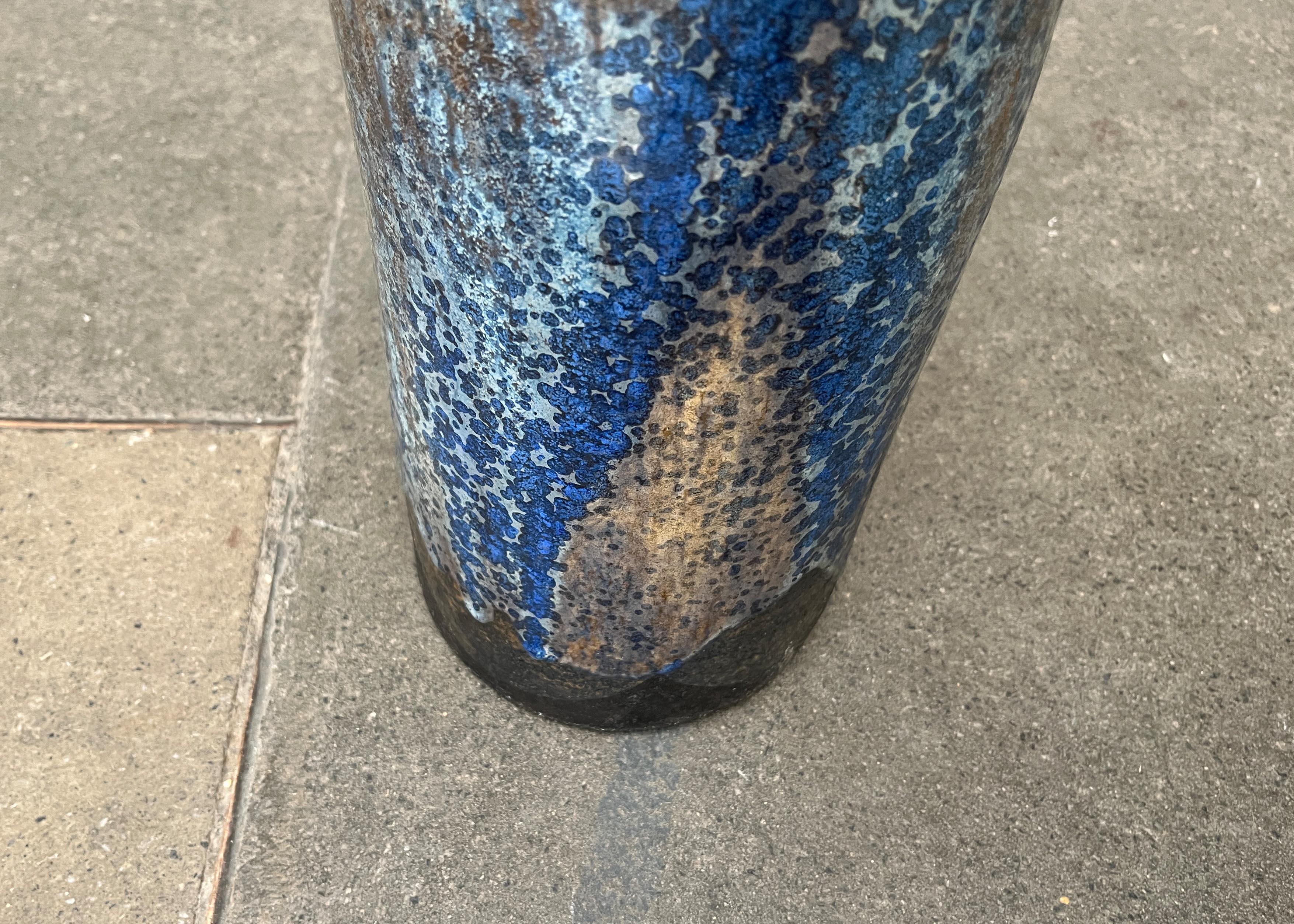 Mid-Century German Brutalist Studio Pottery Floor Vase by Gerhard Liebenthron For Sale 1