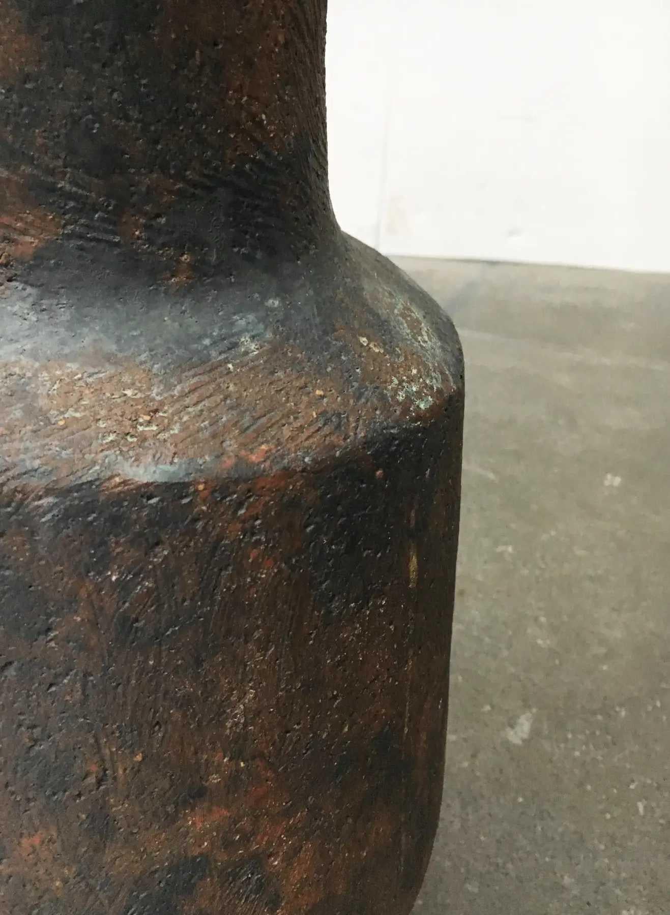 Mid-Century German Brutalist Studio Pottery Floor Vase by Gerhard Liebenthron For Sale 4