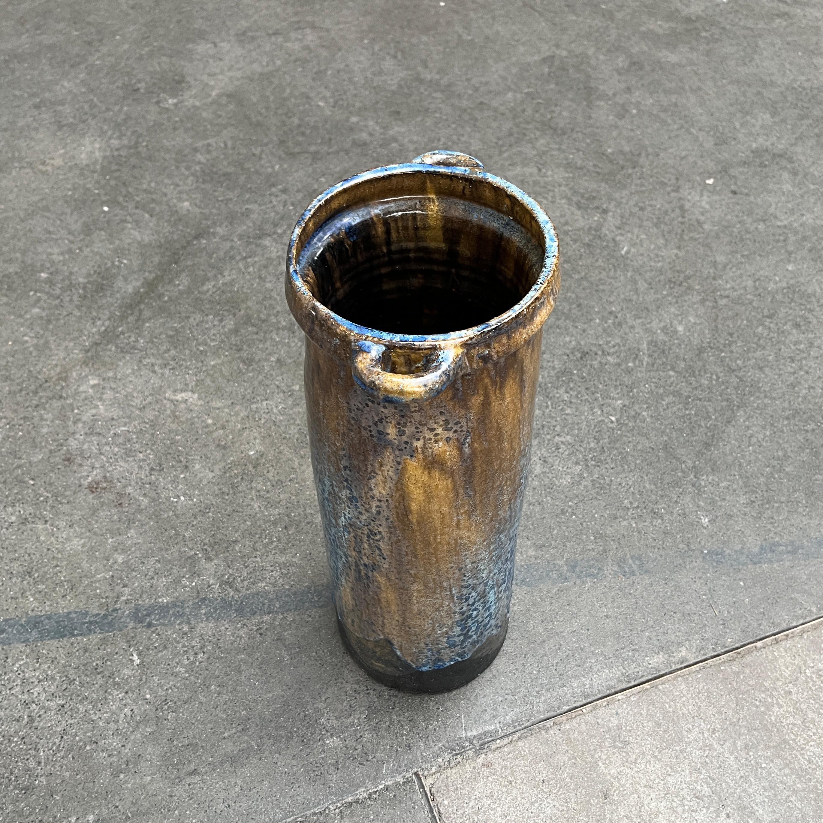 Mid-Century German Brutalist Studio Pottery Floor Vase by Gerhard Liebenthron For Sale 4