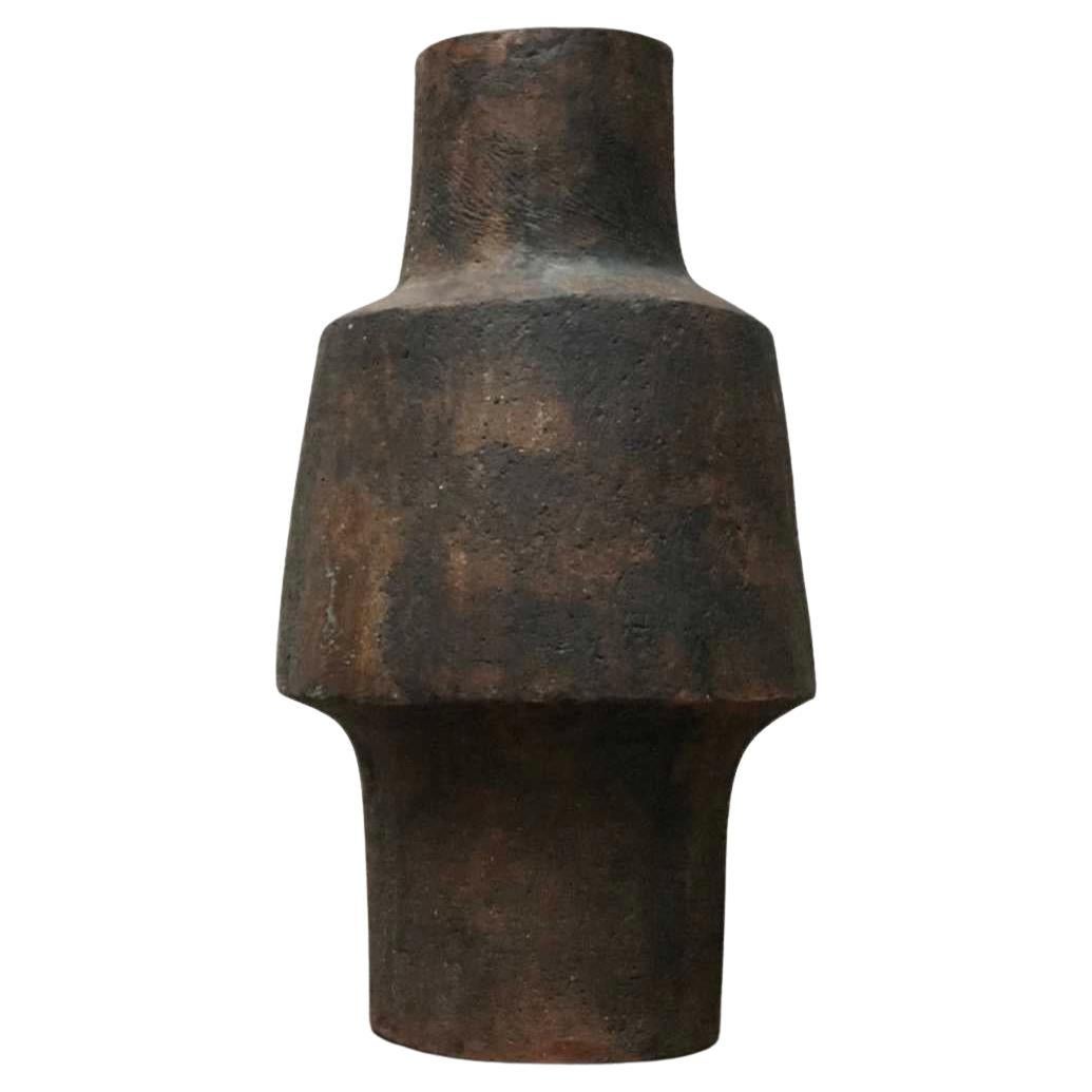 Mid-Century Modern German Brutalist Studio Pottery Floor Vase by Gerhard Liebenthron, 1969 