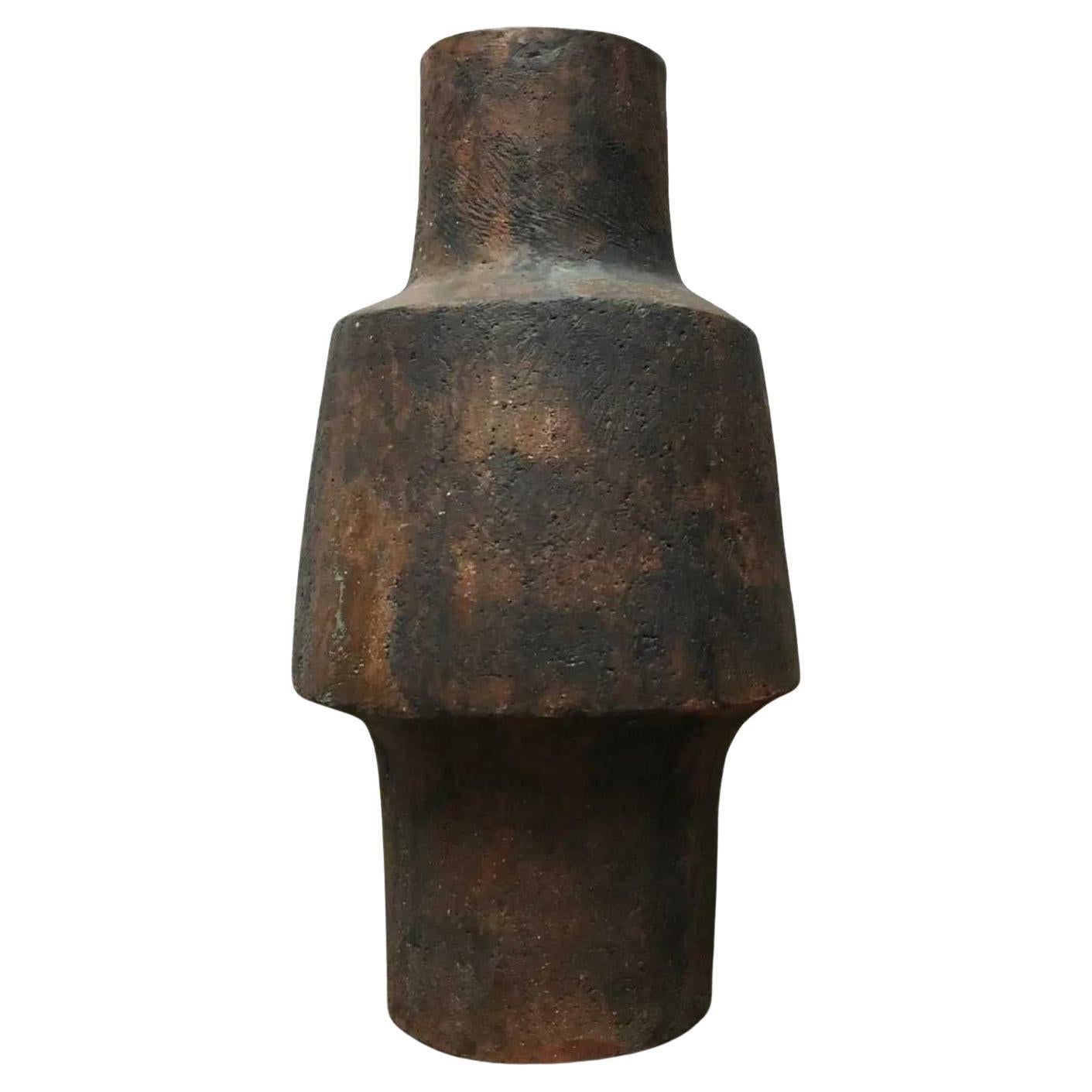 Mid-Century German Brutalist Studio Pottery Floor Vase by Gerhard Liebenthron