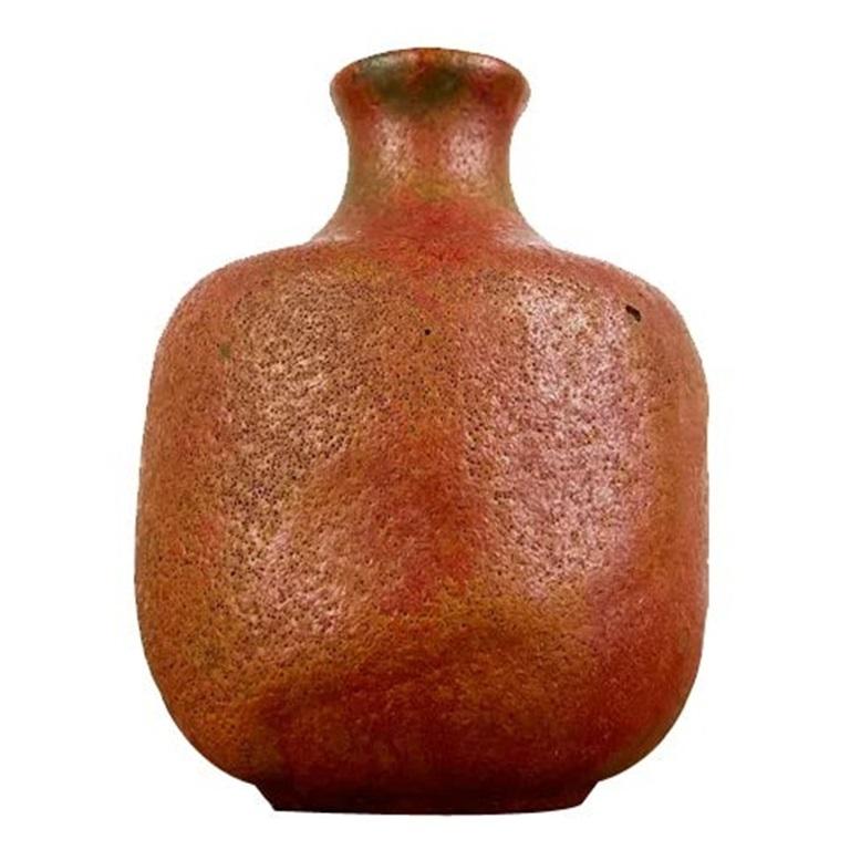 Mid-Century German Brutalist Studio Pottery Vase by Lu and Gerd Grove, 1968