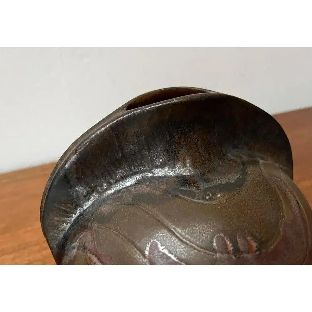 Mid-Century German Brutalist Studio Pottery Vase from Fritz Van Daalen, 1960s For Sale 2