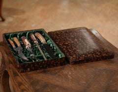 Set da intaglio di quattro pezzi in corniolo tedesco della metà del secolo scorso