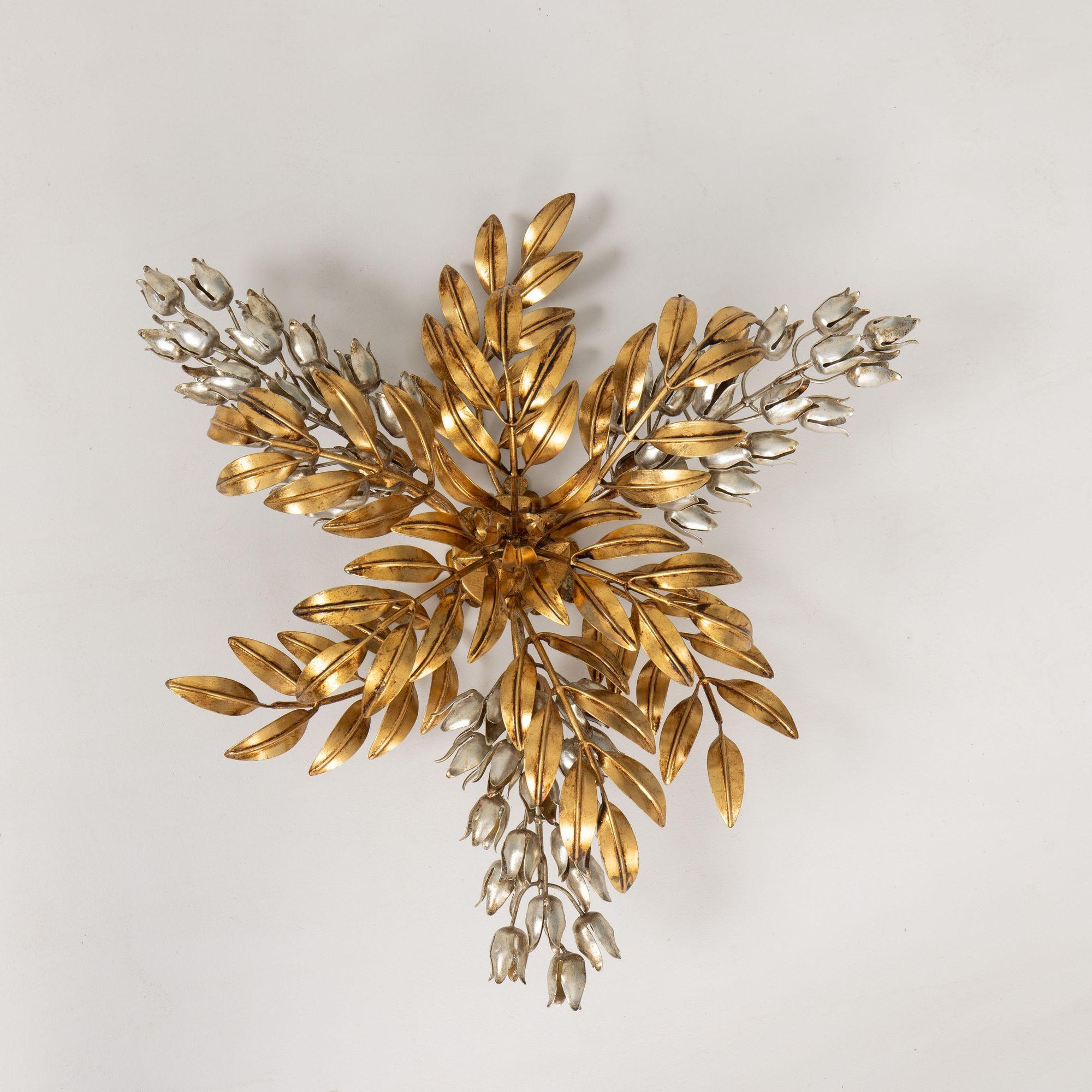 Hollywood Regency Mid Century German Ceiling Light or Wall Sconce Appliqué by Hans Kögl For Sale