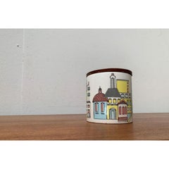 Mid-Century German Ceramic Box or Cookie Jar with Teak Lid, 1960s