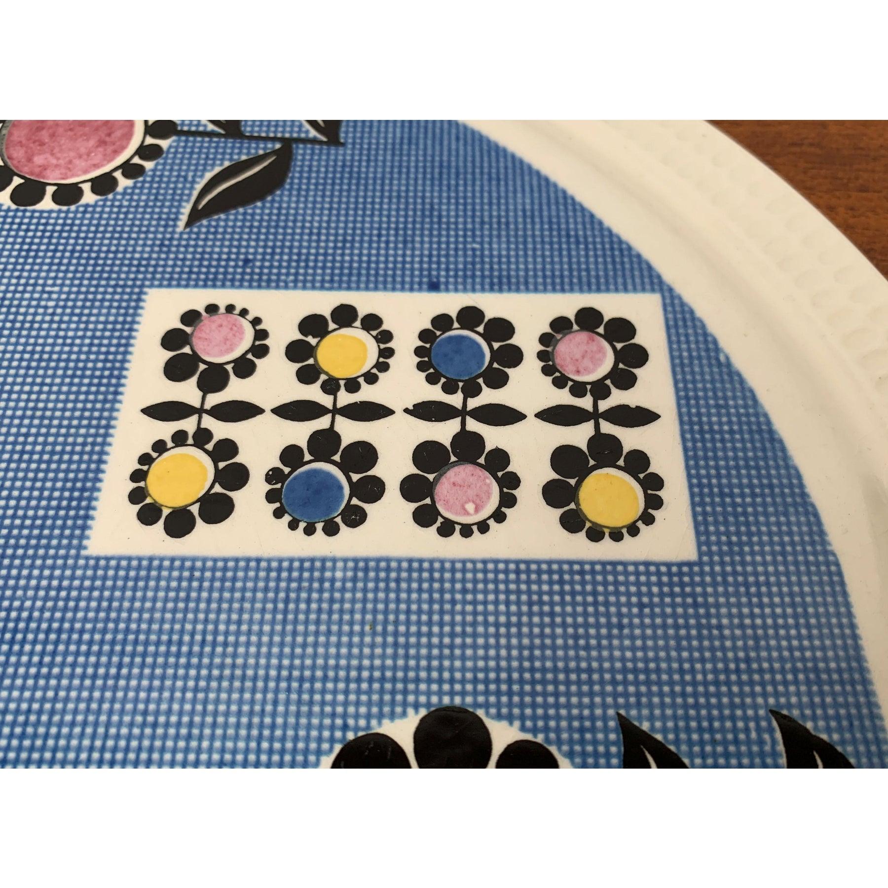 Mid-Century German Ceramic Cake Plate with Flower Motifs from Limburg, 1960s For Sale 6