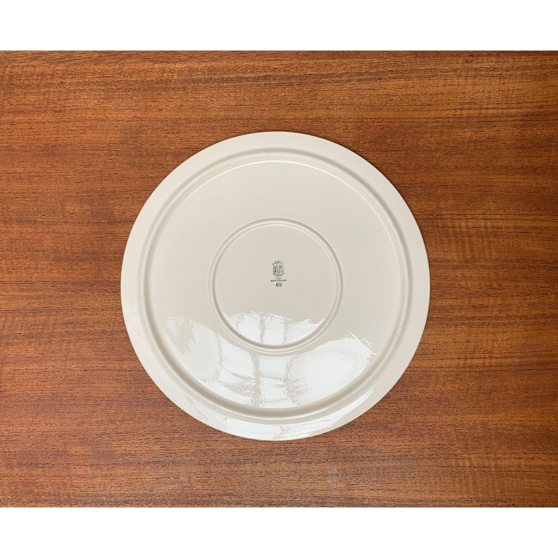 Mid-Century German Ceramic Cake Plate with Flower Motifs from Limburg, 1960s For Sale 7