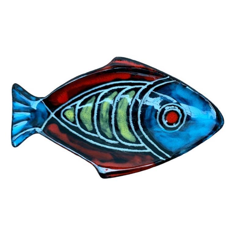Deutsche Keramik-Fischschale aus der Jahrhundertmitte, 1960er Jahre
