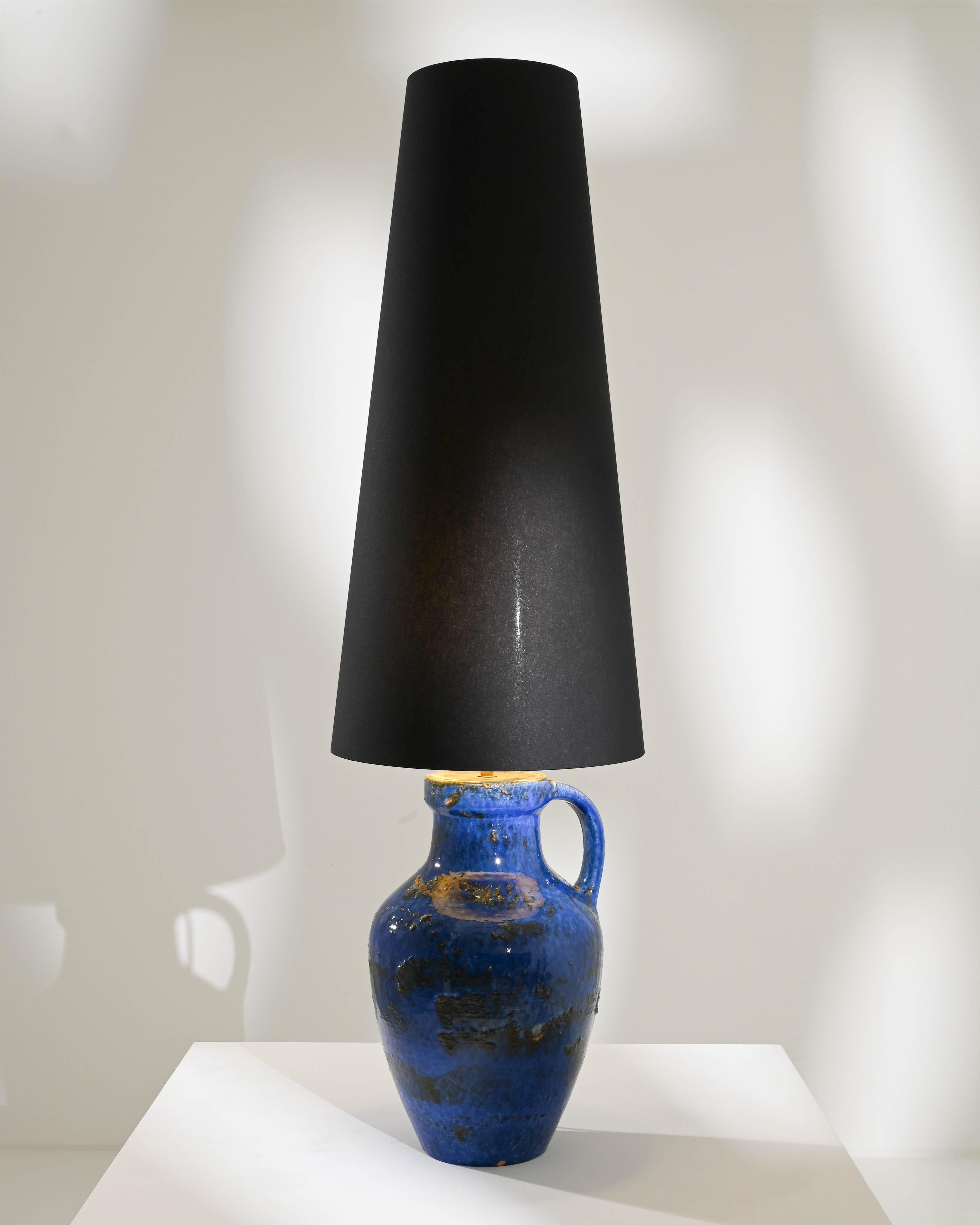 Deutsche Keramikvase Tischlampe aus der Mitte des Jahrhunderts im Angebot 2