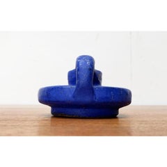 Mid-Century German Cobalt Blue Candle Holder from Hartwig Heyne Pottery, 1960s