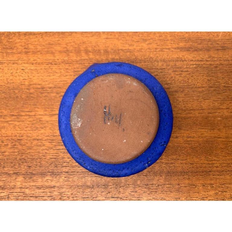 Portacandele tedesco di metà secolo in blu cobalto di Hartwig Heyne Pottery, anni '60 In condizioni ottime in vendita a Hamburg, DE
