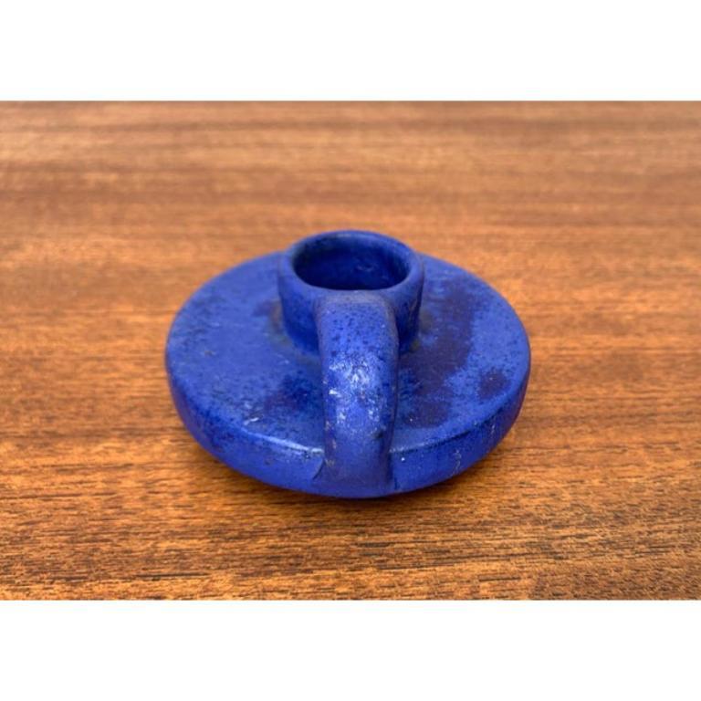 Ceramica Portacandele tedesco di metà secolo in blu cobalto di Hartwig Heyne Pottery, anni '60 in vendita