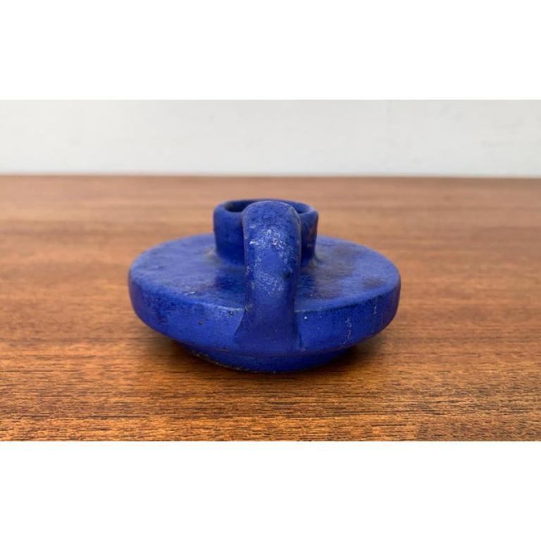 Portacandele tedesco di metà secolo in blu cobalto di Hartwig Heyne Pottery, anni '60 in vendita 1