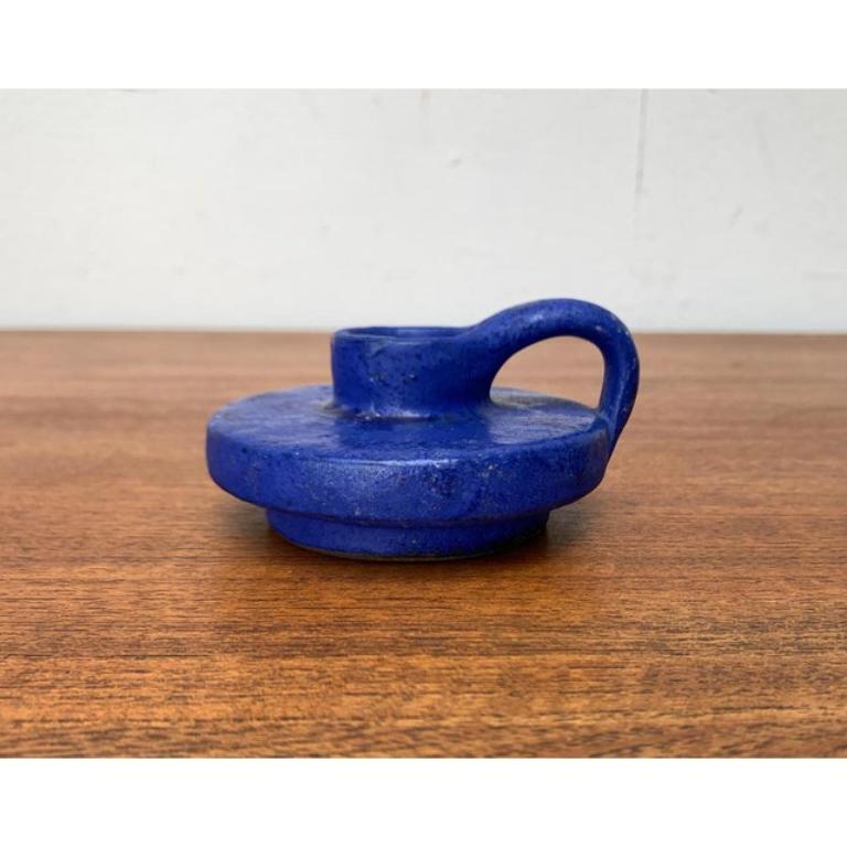 Portacandele tedesco di metà secolo in blu cobalto di Hartwig Heyne Pottery, anni '60 in vendita 2