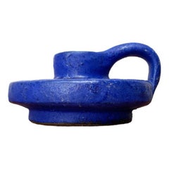 Mid-Century German Cobalt Blue Candle Holder from Hartwig Heyne Pottery, 1960s