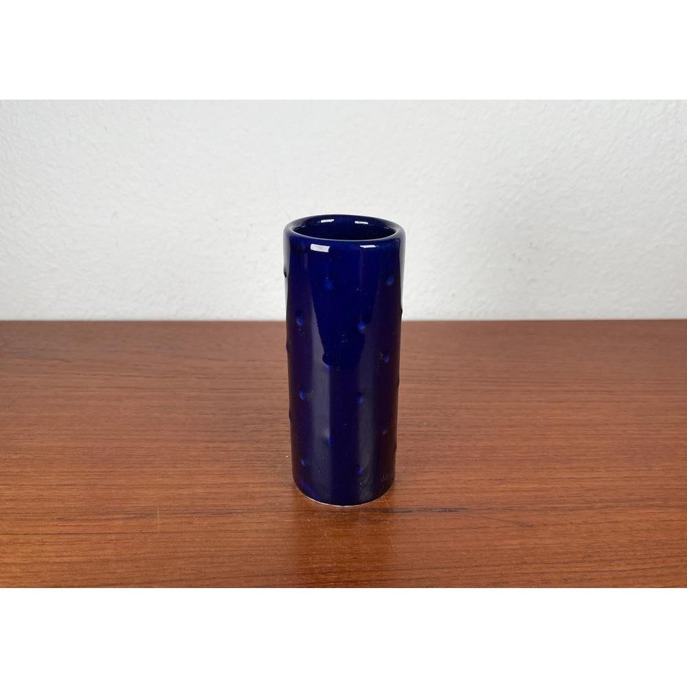Vaso tedesco di metà secolo in ceramica blu cobalto della serie Bangkok di Melitta, anni '60 in vendita 3