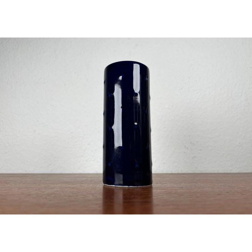 Mid-Century moderno Vaso tedesco di metà secolo in ceramica blu cobalto della serie Bangkok di Melitta, anni '60 in vendita