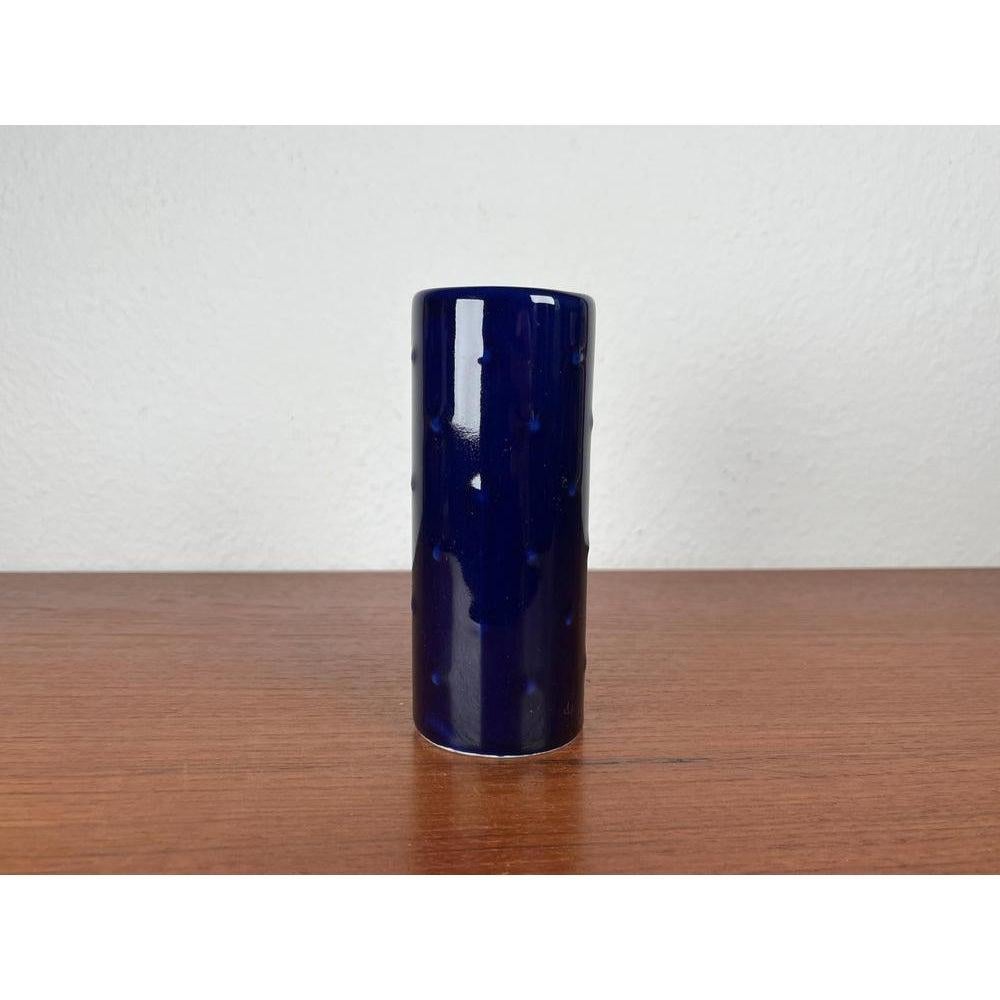 Tedesco Vaso tedesco di metà secolo in ceramica blu cobalto della serie Bangkok di Melitta, anni '60 in vendita
