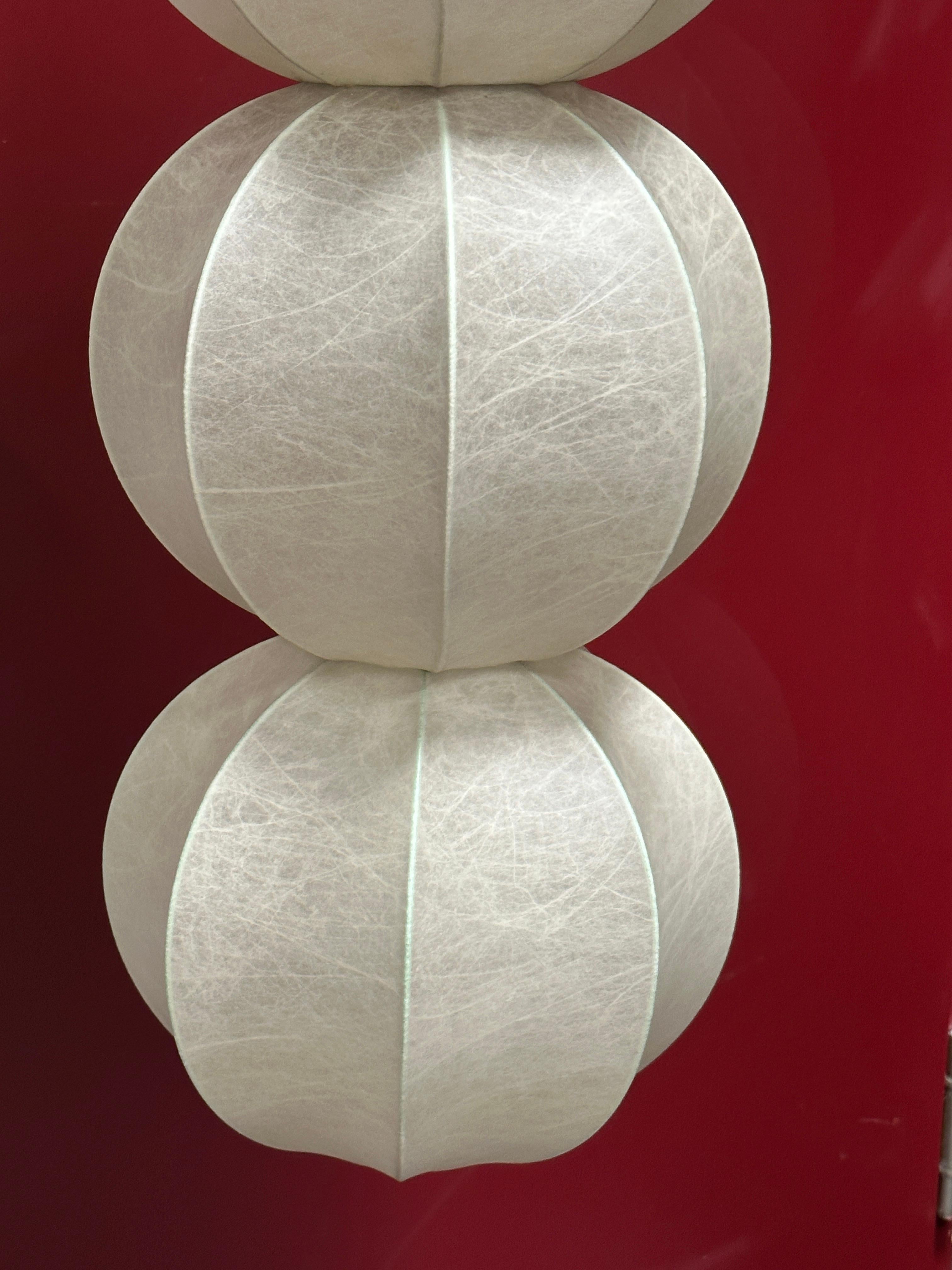 Plastic Mid-Century German Cocoon Pendant Lamp by Friedel Wauer for Goldkant Leuchten For Sale