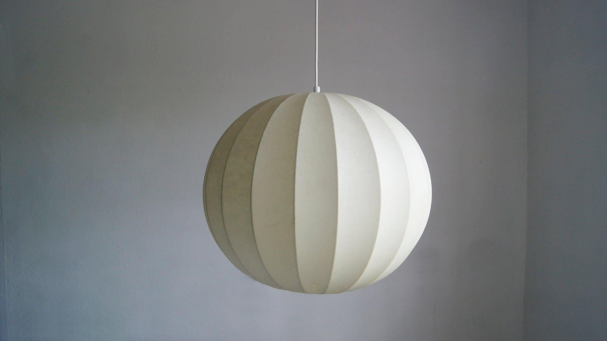 Mid-Century Modern Mid-Century German Cocoon Pendant Lamp from Goldkant Leuchten For Sale