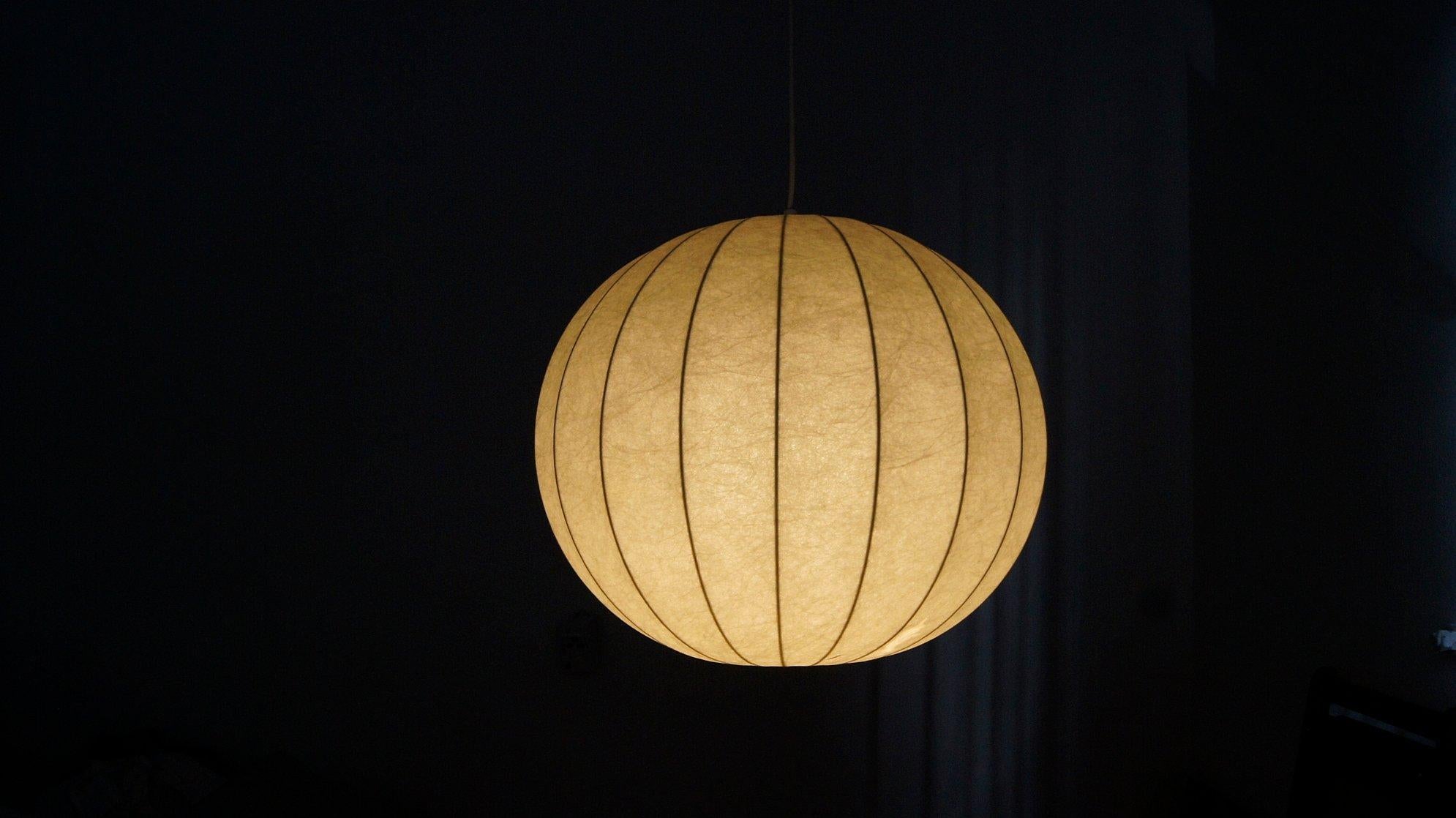 Mid-Century German Cocoon Pendant Lamp from Goldkant Leuchten For Sale 1