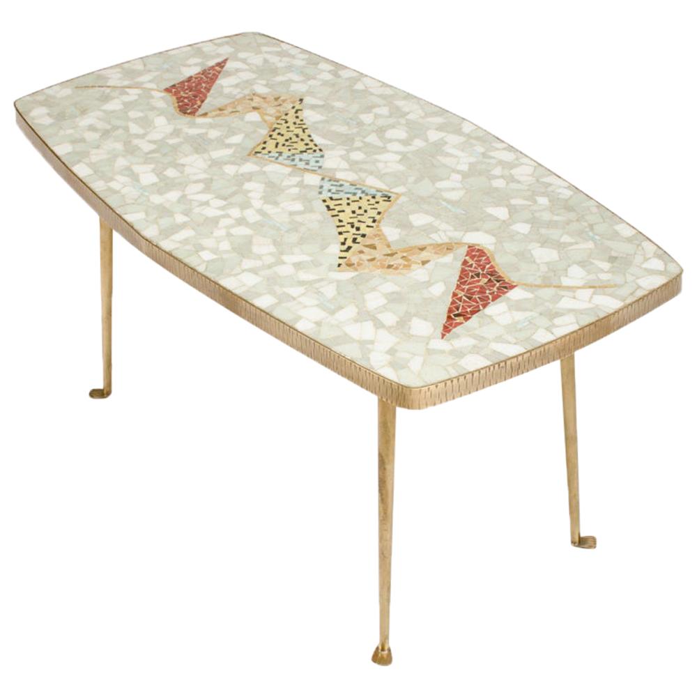Mid-Century German Coffee Table with Mosaic Top, circa 1950