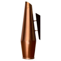 Mid-Century German Cooper and Teak Carafe Vase from Joda, 1950s