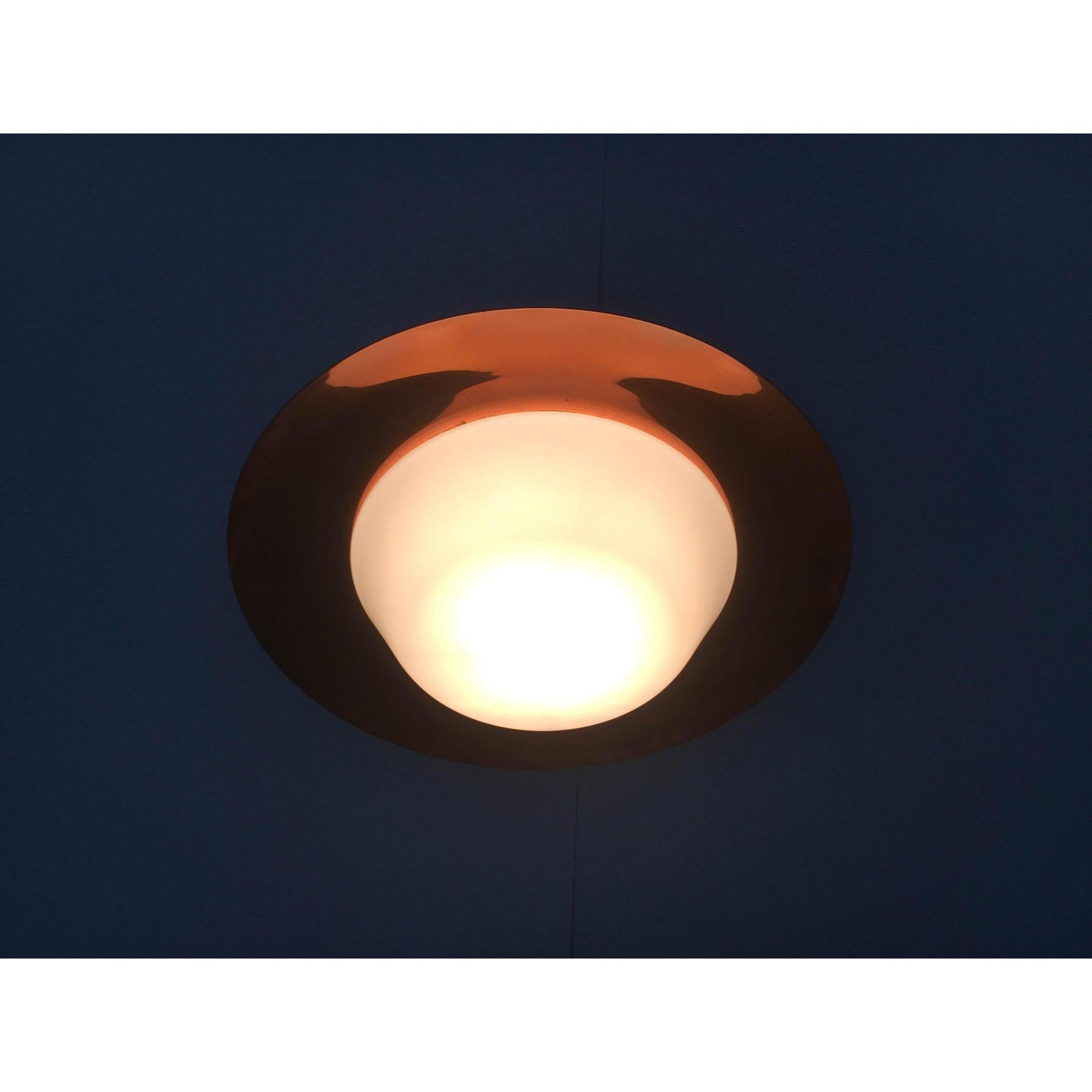 Lampada da soffitto in rame tedesca di metà secolo di BUR, Bünte & Remmler, anni '60 In condizioni buone in vendita a Hamburg, DE