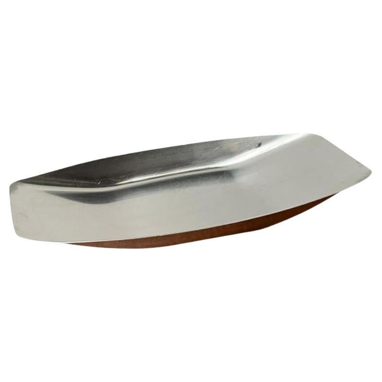 Assiette Cromargan allemande du milieu du siècle de WMF, années 1960