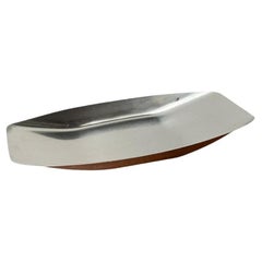 Assiette Cromargan allemande du milieu du siècle de WMF, années 1960