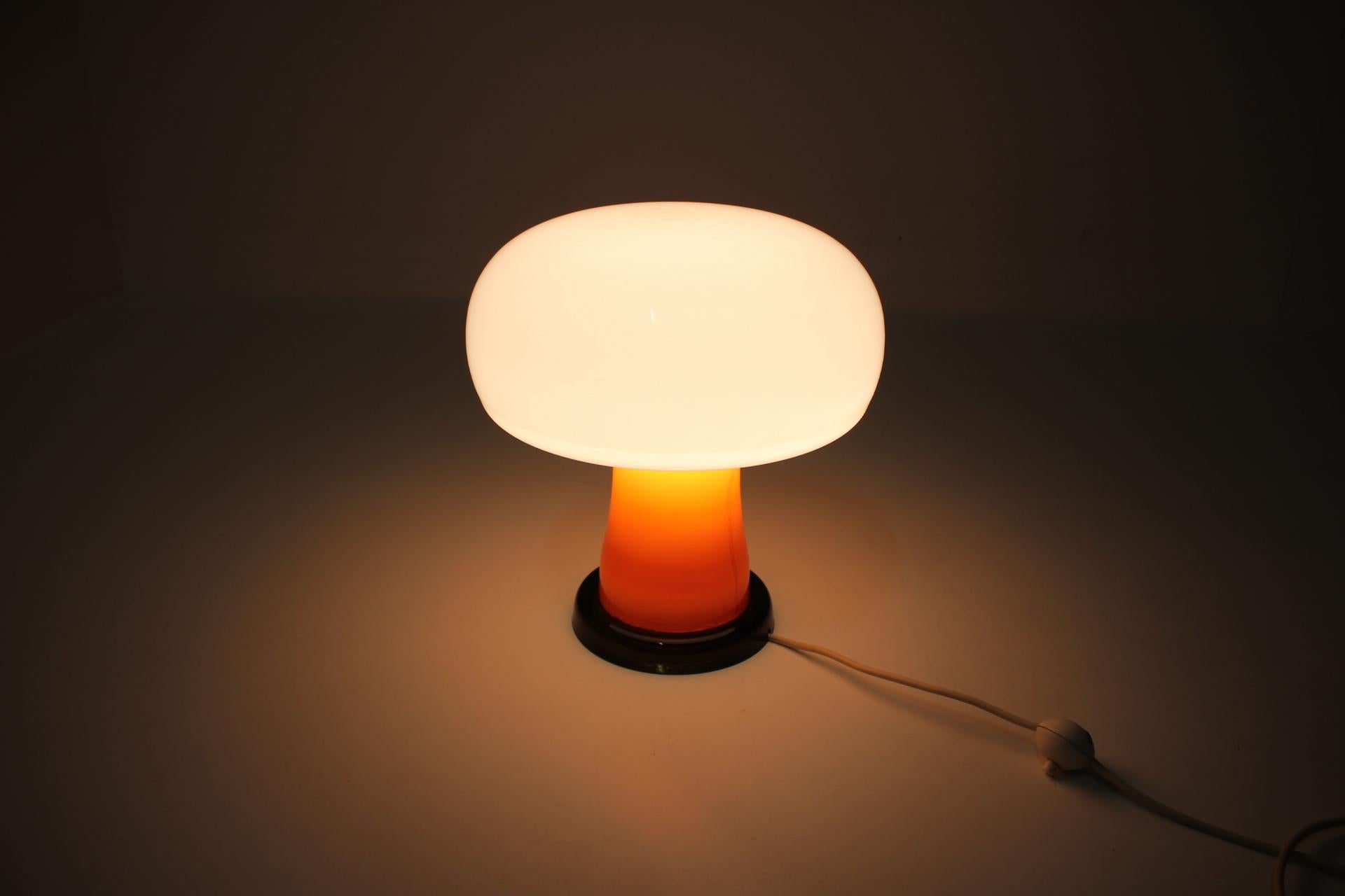 Mid-Century Modern Midcentury German Design Glass Table Lamp, 1970s For Sale