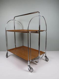 Mid-Century German Dinett Folding Trolley by Bremshey