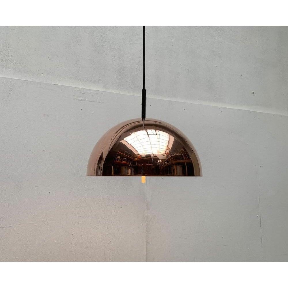 Lampada a sospensione in rame a cupola tedesca di metà secolo di Staff Leuchten, anni '60 in vendita 1