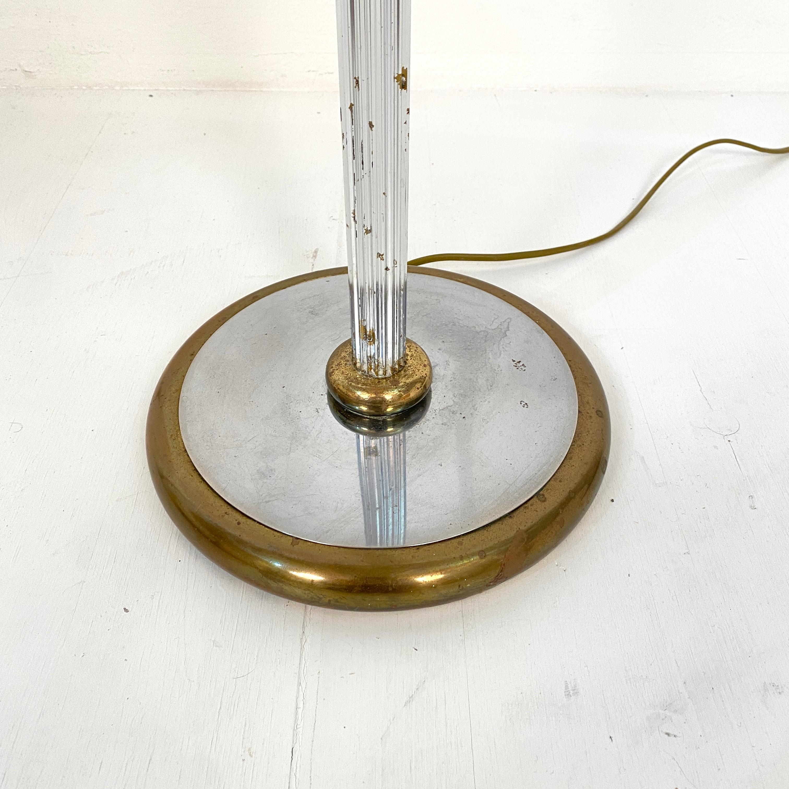 Late 20th Century Midcentury German Floor Lamp by Aro-Leuchte in Chrome and Brass, circa 1970
